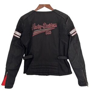 Harley Davidson Functional medium motorcycle biker riding jacket black and coral
